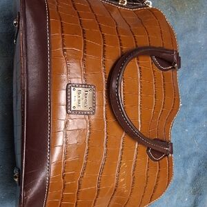 Dooney & Bourke Tan Croc-Embossed Shoulder Bag